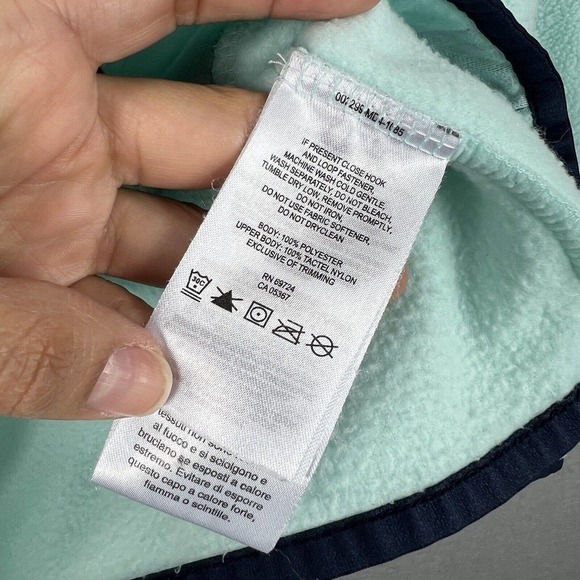 Columbia Full Zip Fleece Jacket Small PFG Green Blue Colorblock W Pockets cozy - Picture 13 of 13